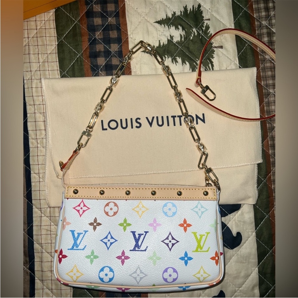 SOLD *EB 2025 LV X TM Murakami Multicolor Pochette Accessories Bag- NWT - Picture 9 of 14